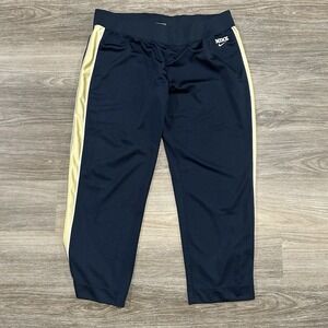 Nike Pants‎ Womens XL Navy Gold Mesh Track Athletic Wide Leg Hem VTG Y2K